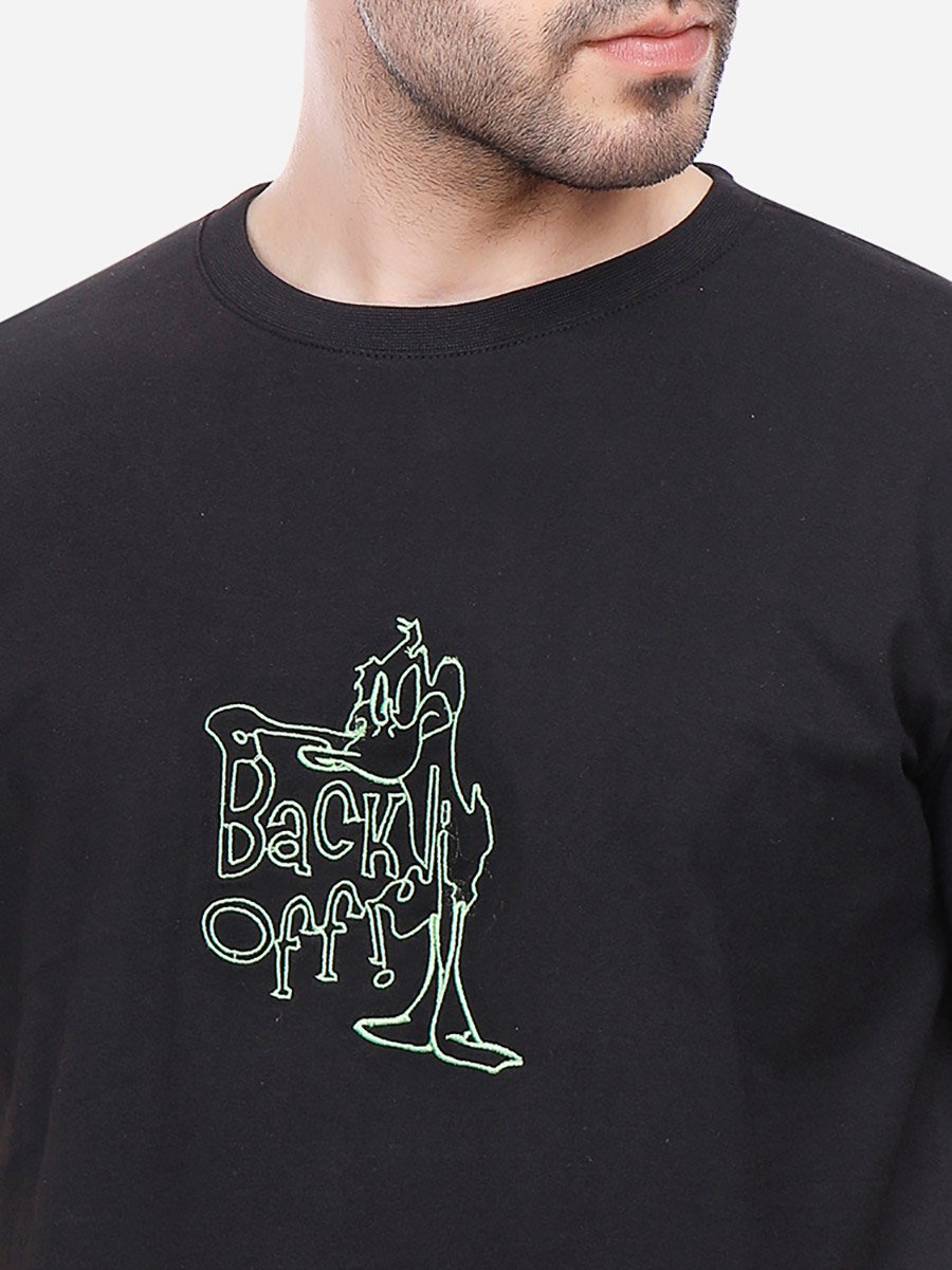 Men Black Slim Fit Crew Neck T-Shirt
