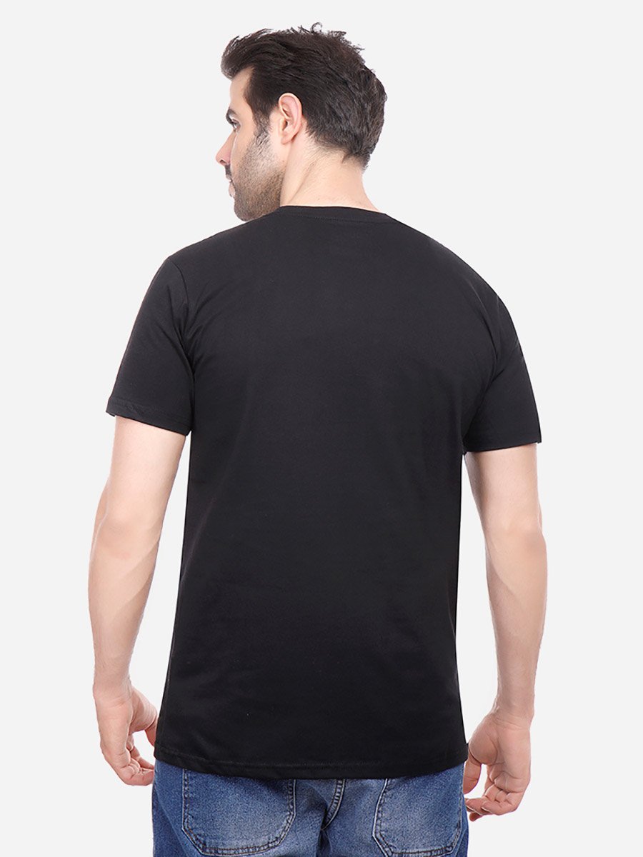 Men Black Slim Fit Crew Neck T-Shirt