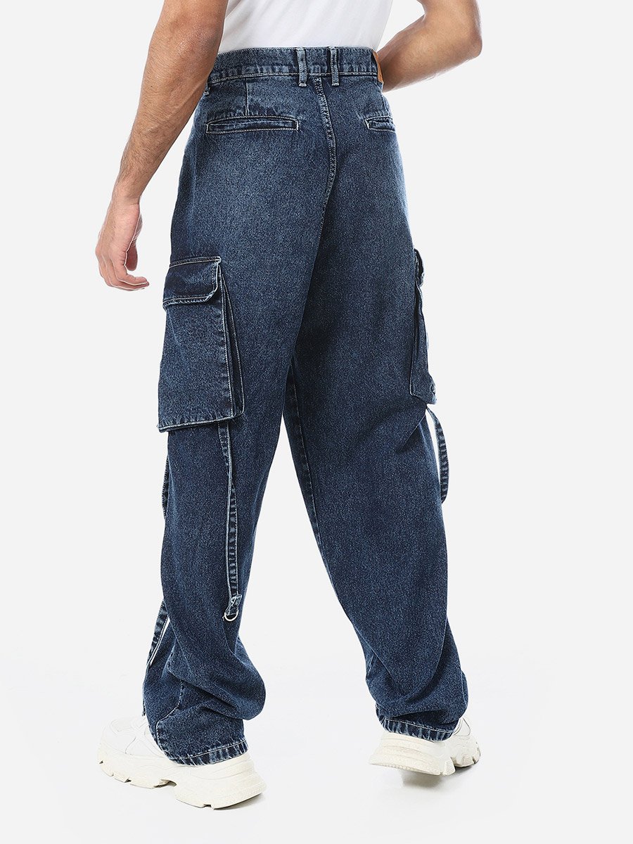 Men Mid Rise Baggy Cargo Jeans