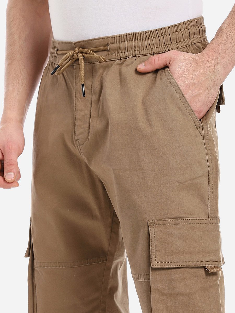 Men Brown Relaxed Fit Cargo Pants