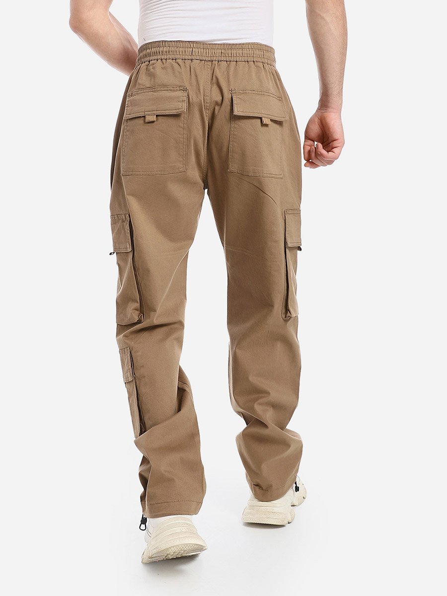 Men Brown Relaxed Fit Cargo Pants