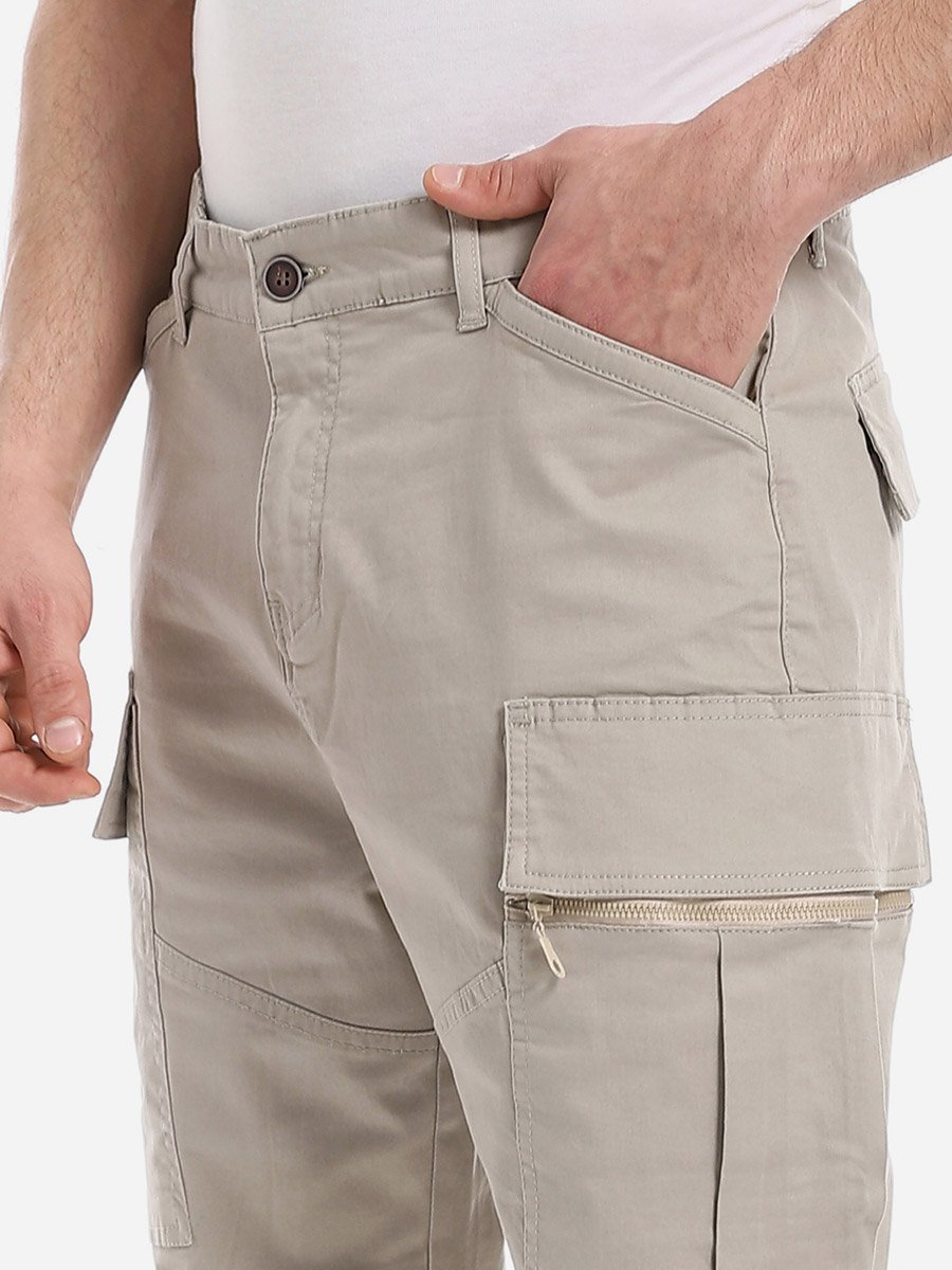 Men Khaki Cargo Pants