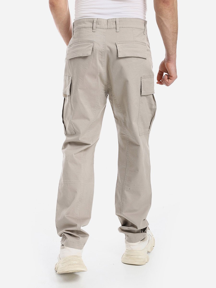 Men Khaki Cargo Pants