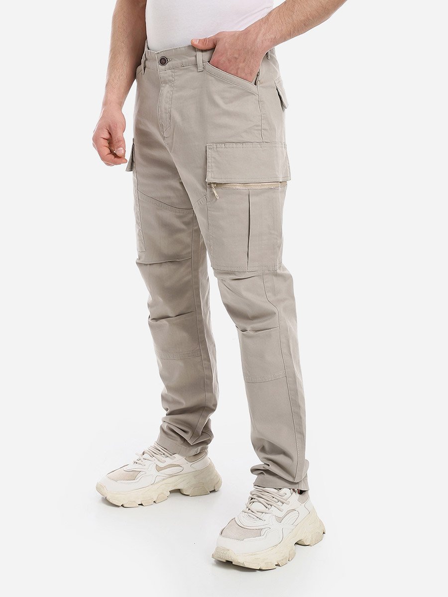 Men Khaki Cargo Pants