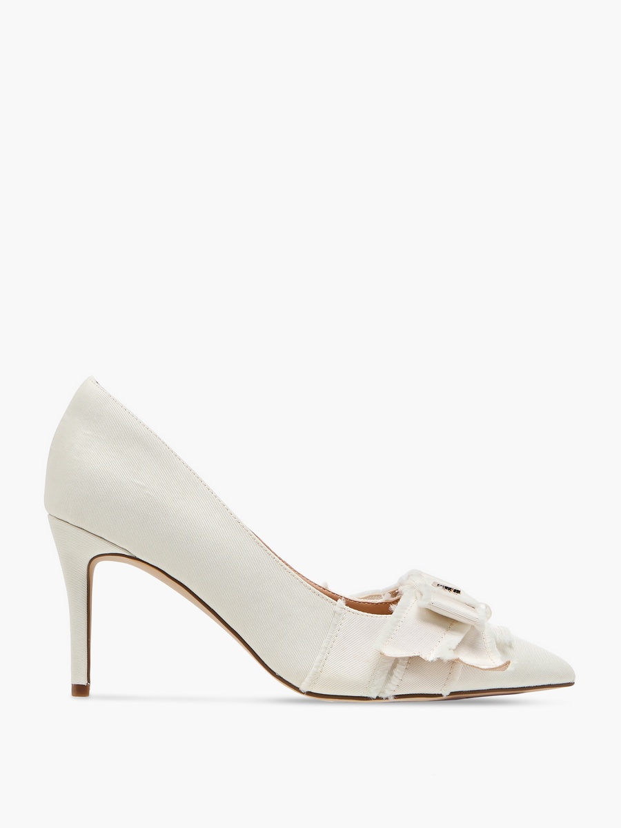 Women Bow Accent Slip-On Pumps with Stiletto Heels