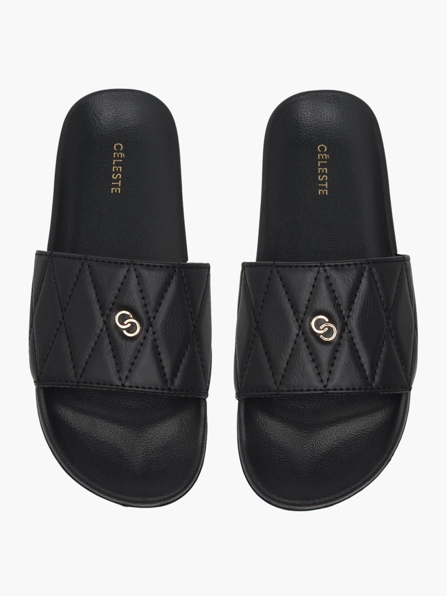Women Quilted Slip-On Slides
