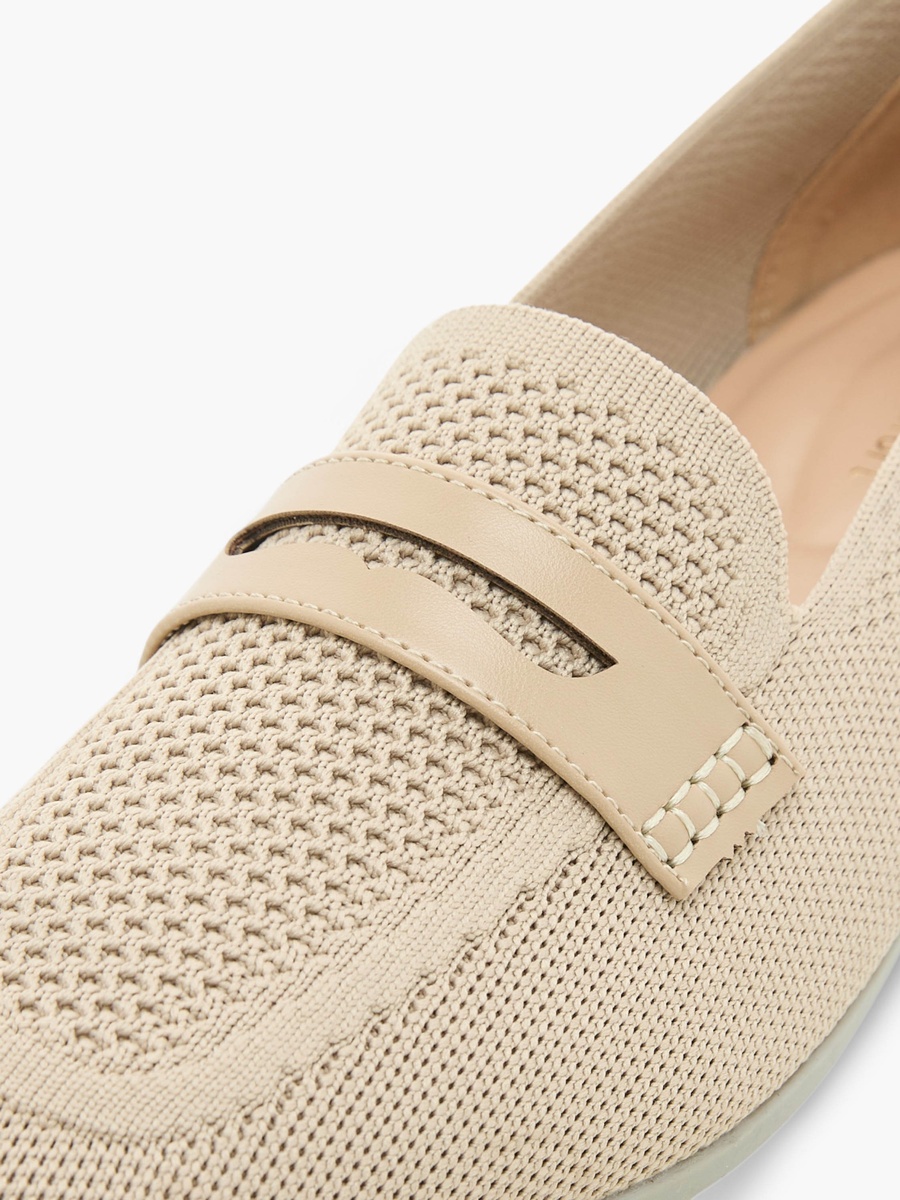 Flyknit Textured Slip-On Loafers with Platform Heels