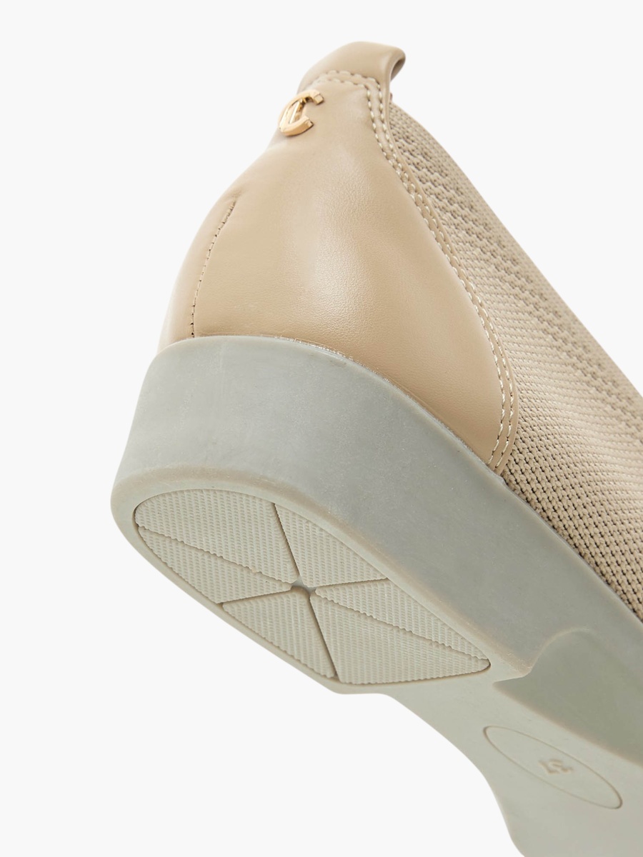 Flyknit Textured Slip-On Loafers with Platform Heels