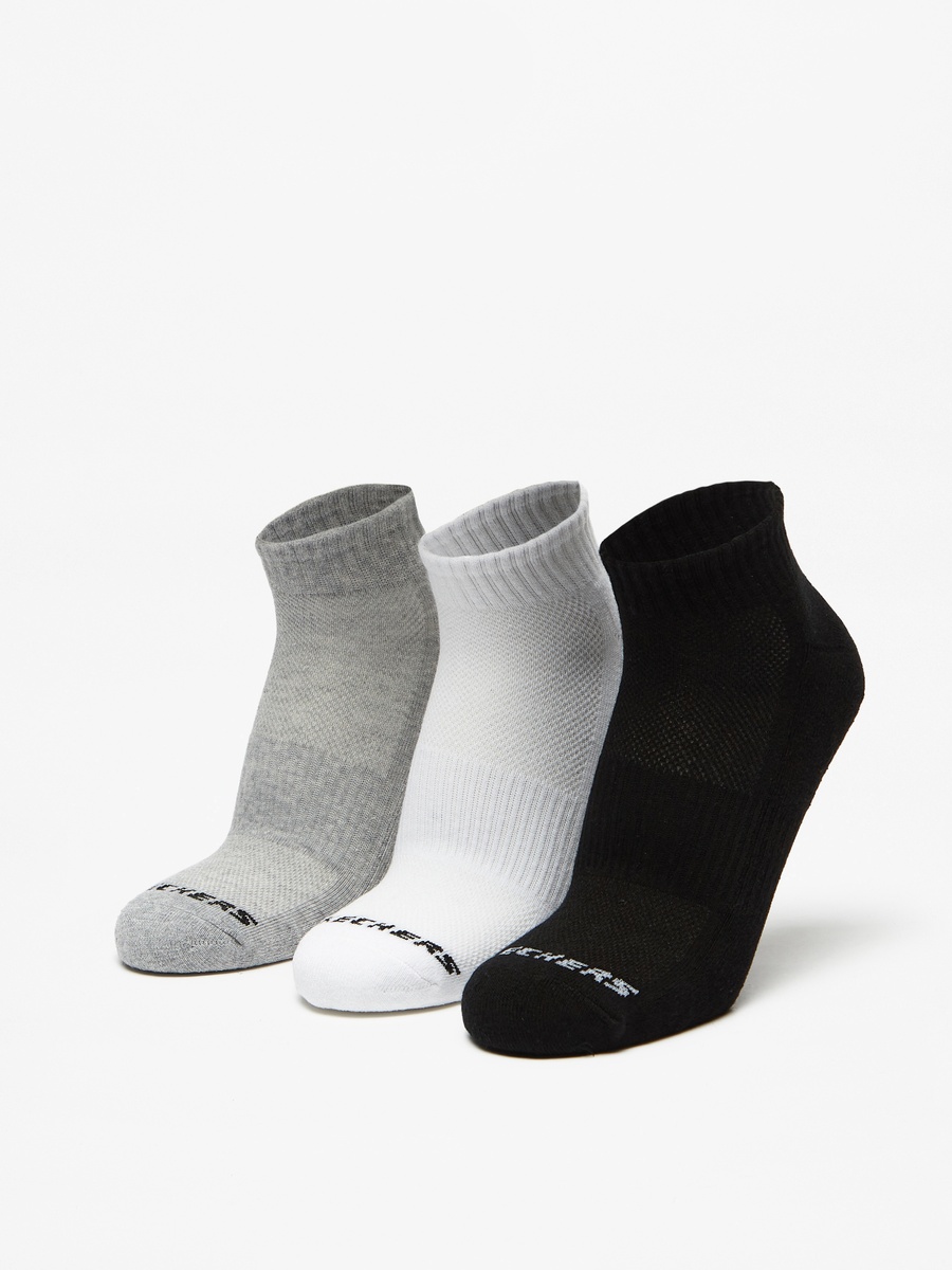 Logo Print Crew Length Sports Socks - Set of 3