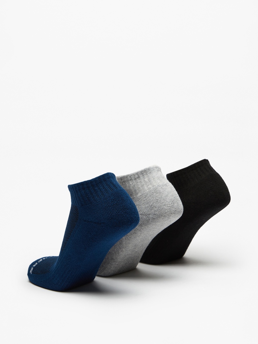 Logo Print Ankle Length Sports Socks - Set of 3