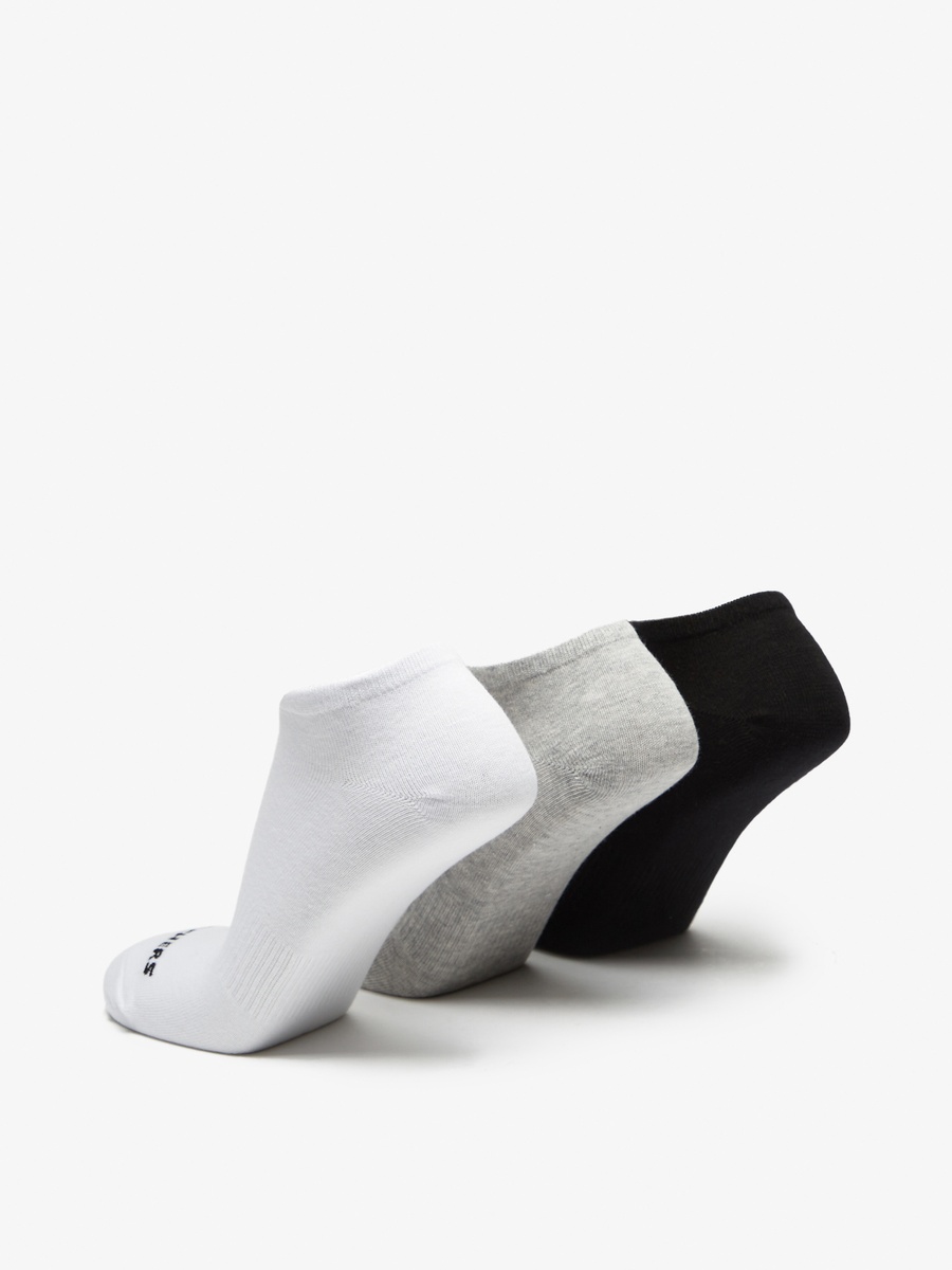 Logo Print No Show Sports Socks - Set of 3