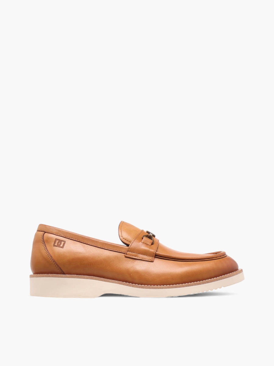 Men Solid Slip-On Loafers with Metal Accent