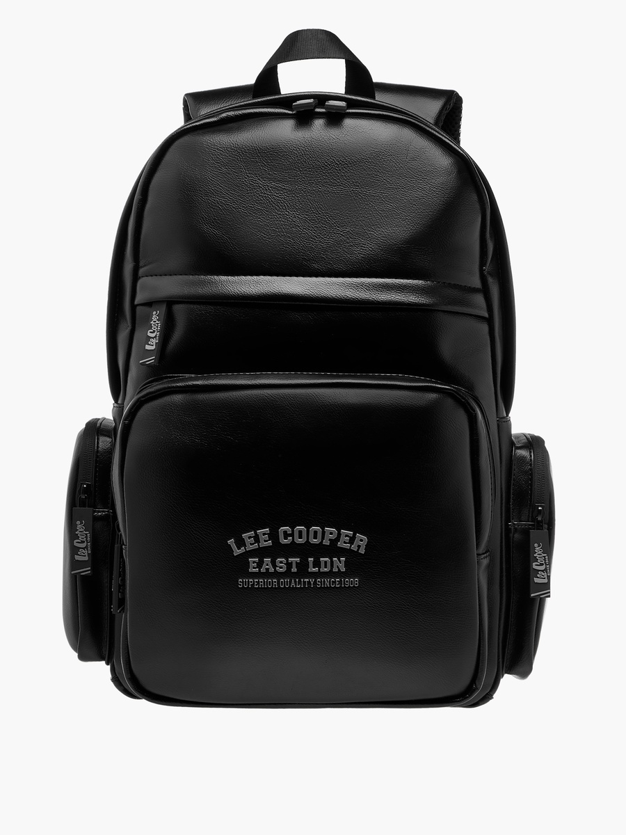Logo Detail Backpack with Adjustable Straps and Zip Closure - 32x45 cm
