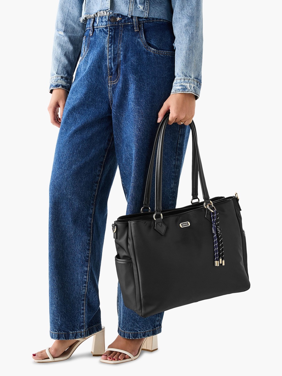 Solid Tote Bag and Pouch Set