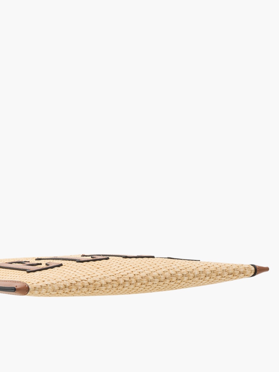 Logo Detail Clutch with Zip Closure and Wrist Loop