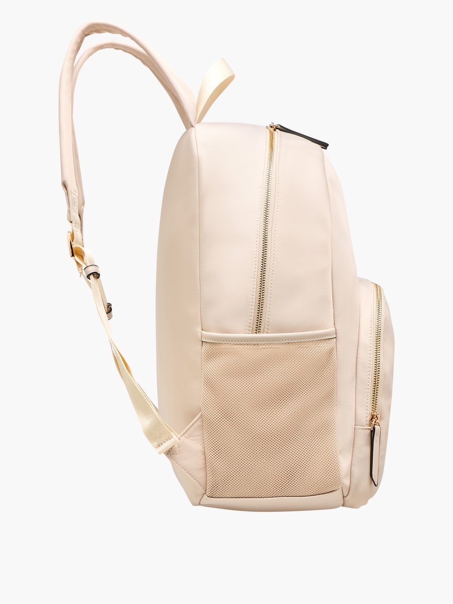 Solid Backpack with Adjustable Straps and Detachable Pencil Pouch - 28x16x36 cm