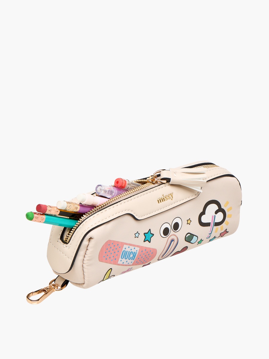 Solid Backpack with Adjustable Straps and Detachable Pencil Pouch - 28x16x36 cm