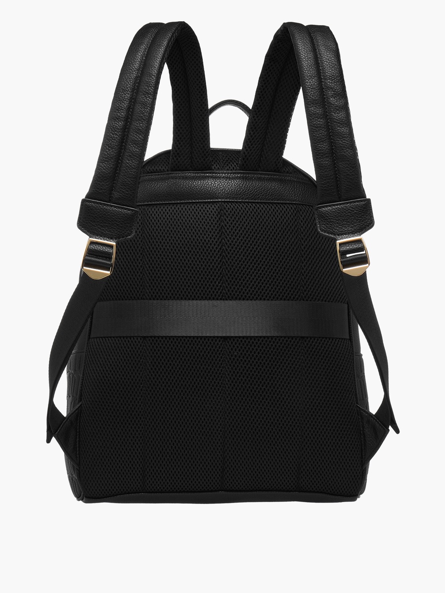 Monogram Embossed Backpack with Adjustable Straps and Zip Closure - 40x32x18 cm