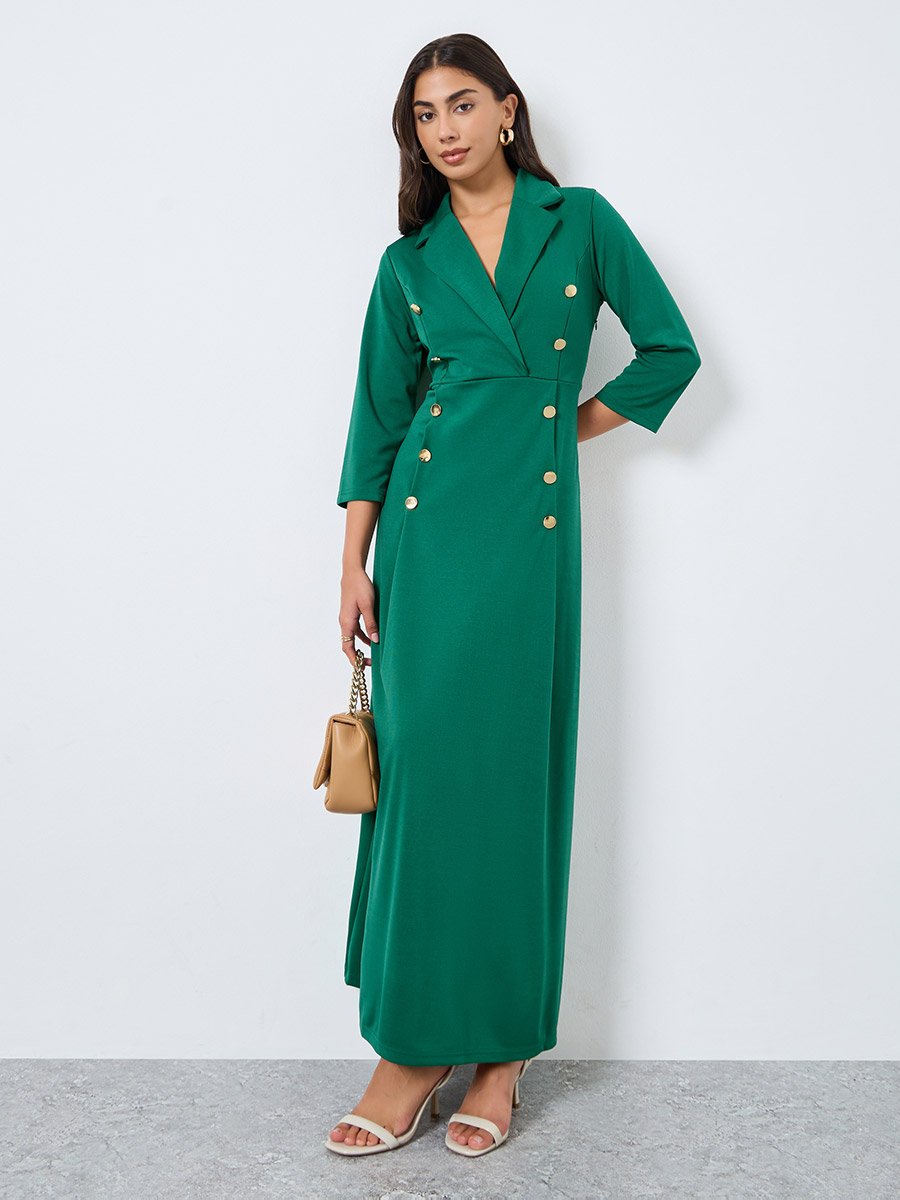 emerald green blazer dress Eda Cotton Shift Dress-Emerald Night main image 1