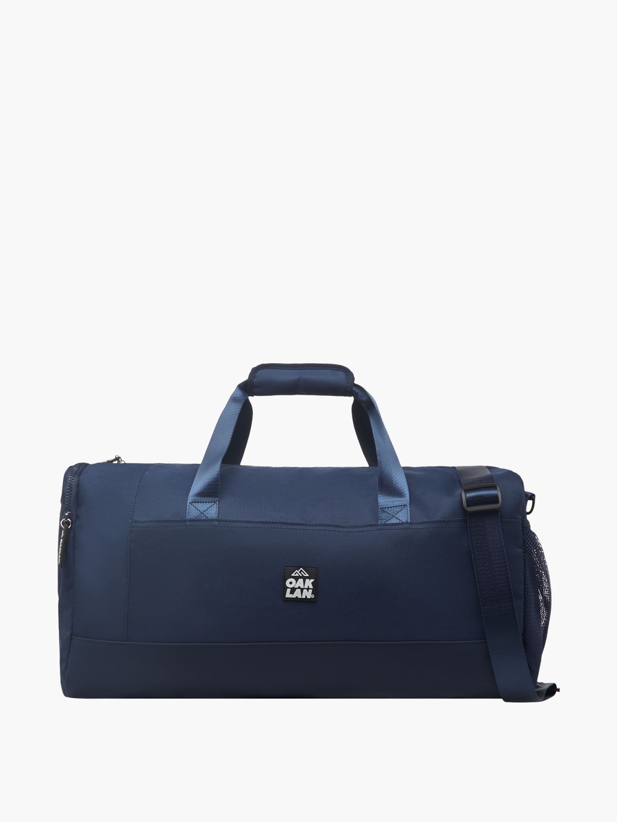 Solid Duffle Bag with Double Handles and Zip Closure