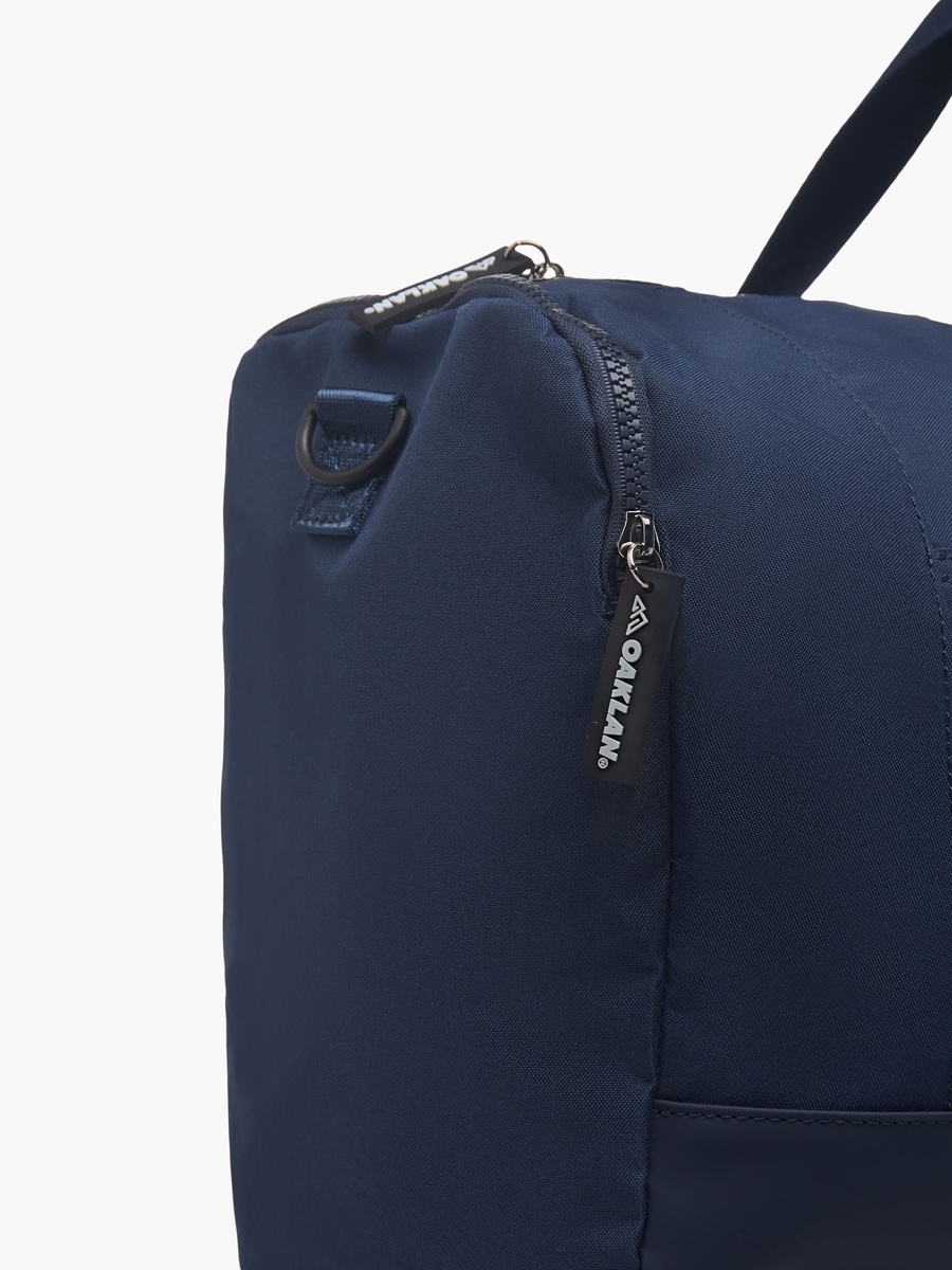 Solid Duffle Bag with Double Handles and Zip Closure