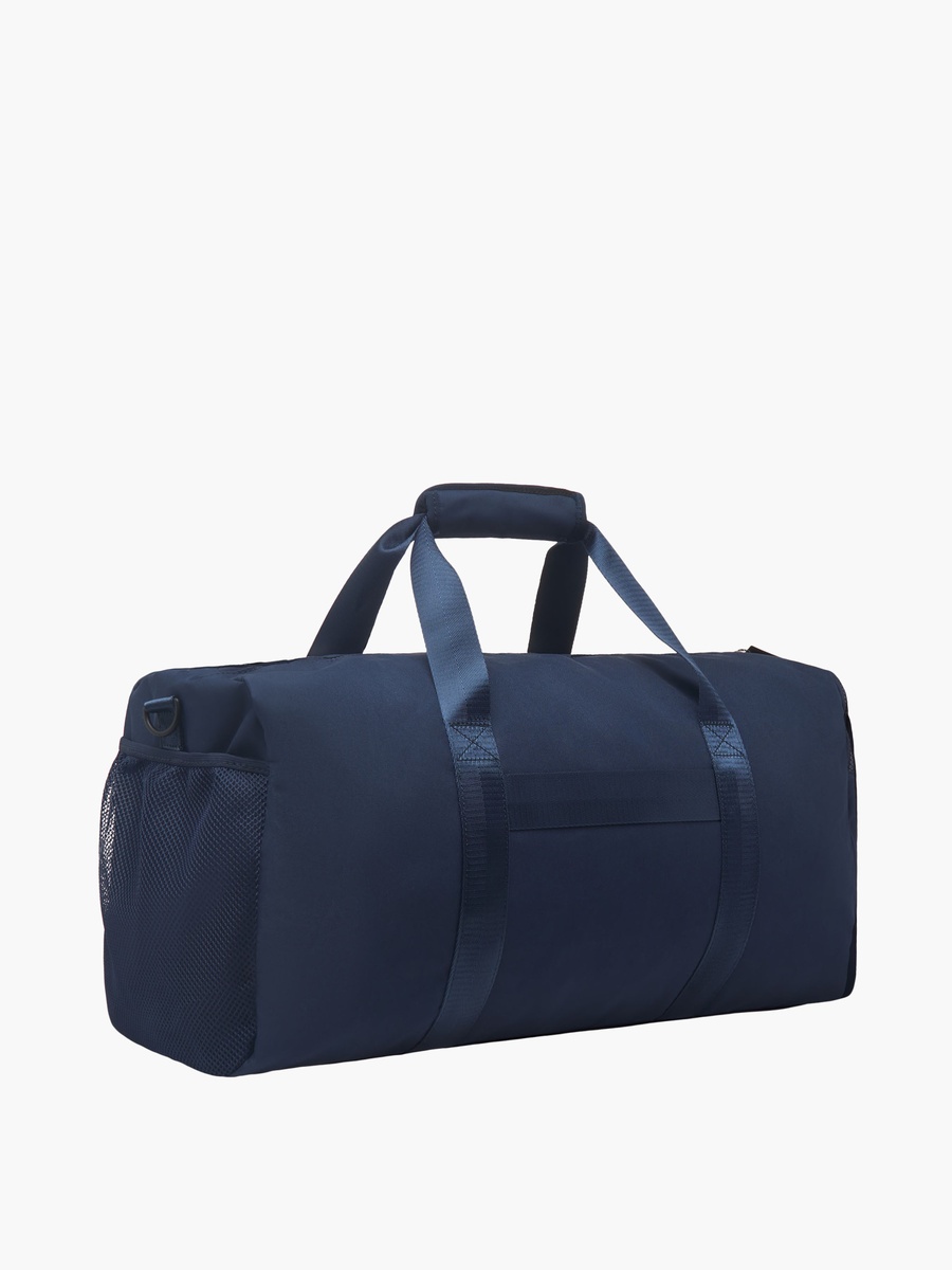 Solid Duffle Bag with Double Handles and Zip Closure