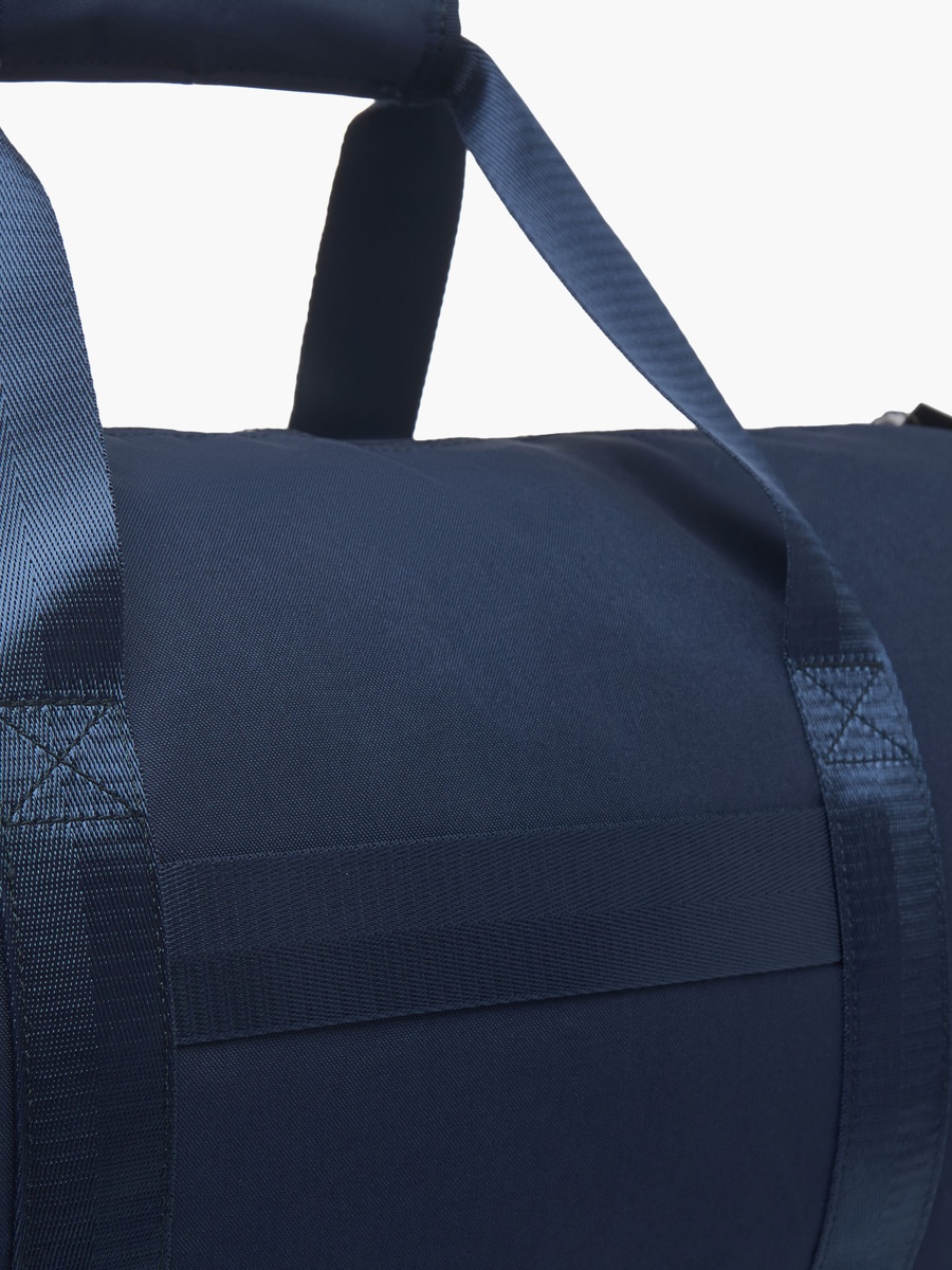 Solid Duffle Bag with Double Handles and Zip Closure