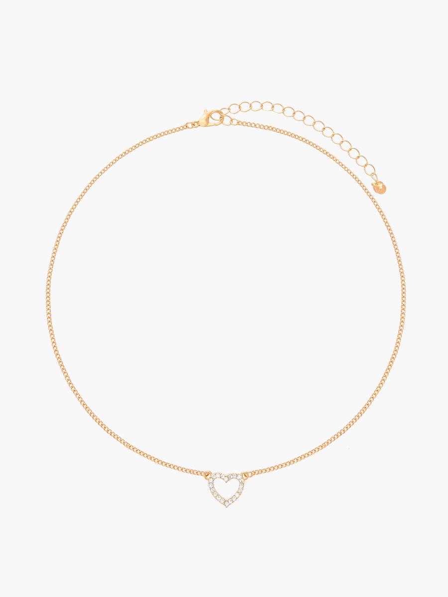 Heart Embellished Pendant Necklace with Earrings and Ring