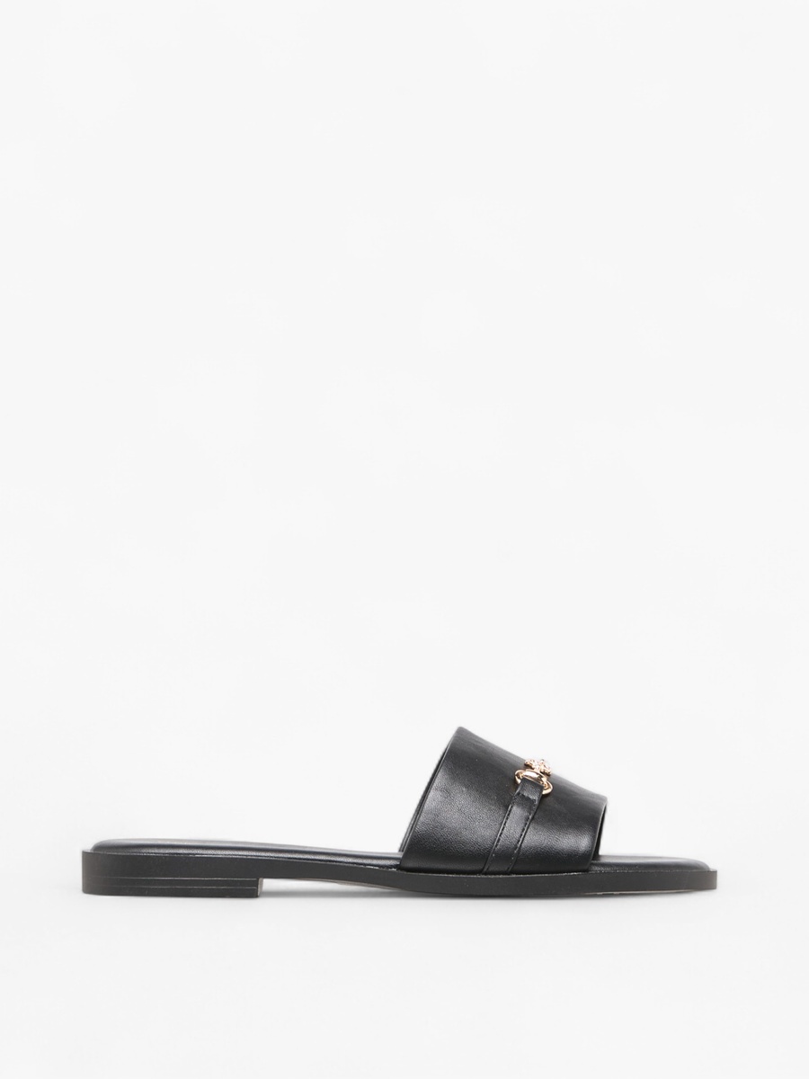 Metal Accent Slip-On Sandals