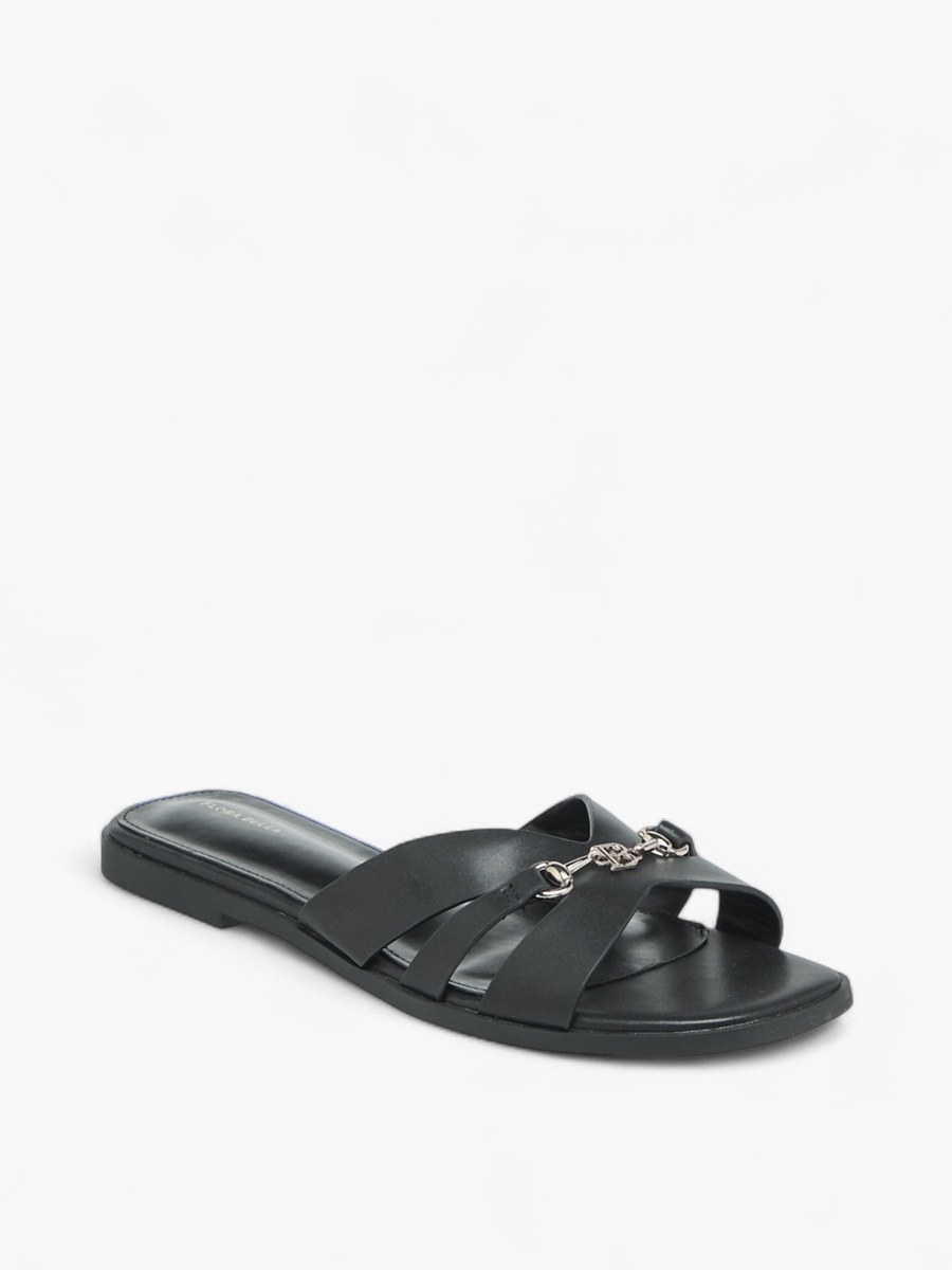 Animal Print Slip-On Cross Strap Flat Sandals