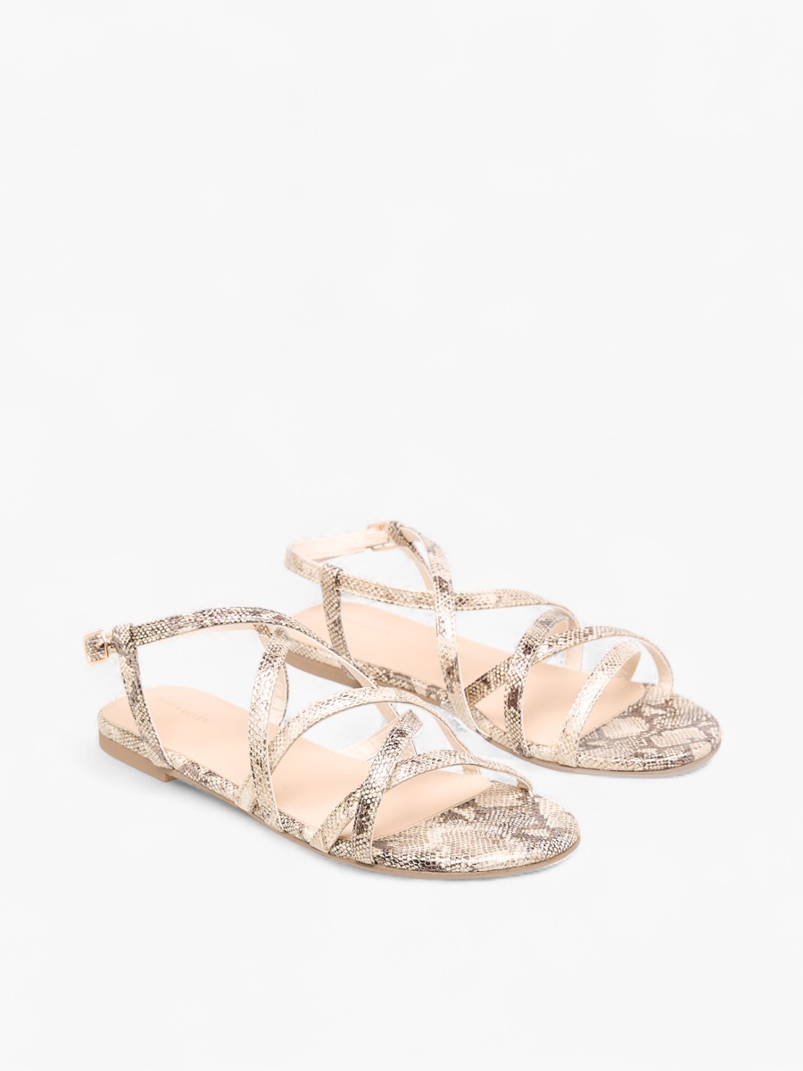 Solid Criss Cross Sandals with Buckle Closure