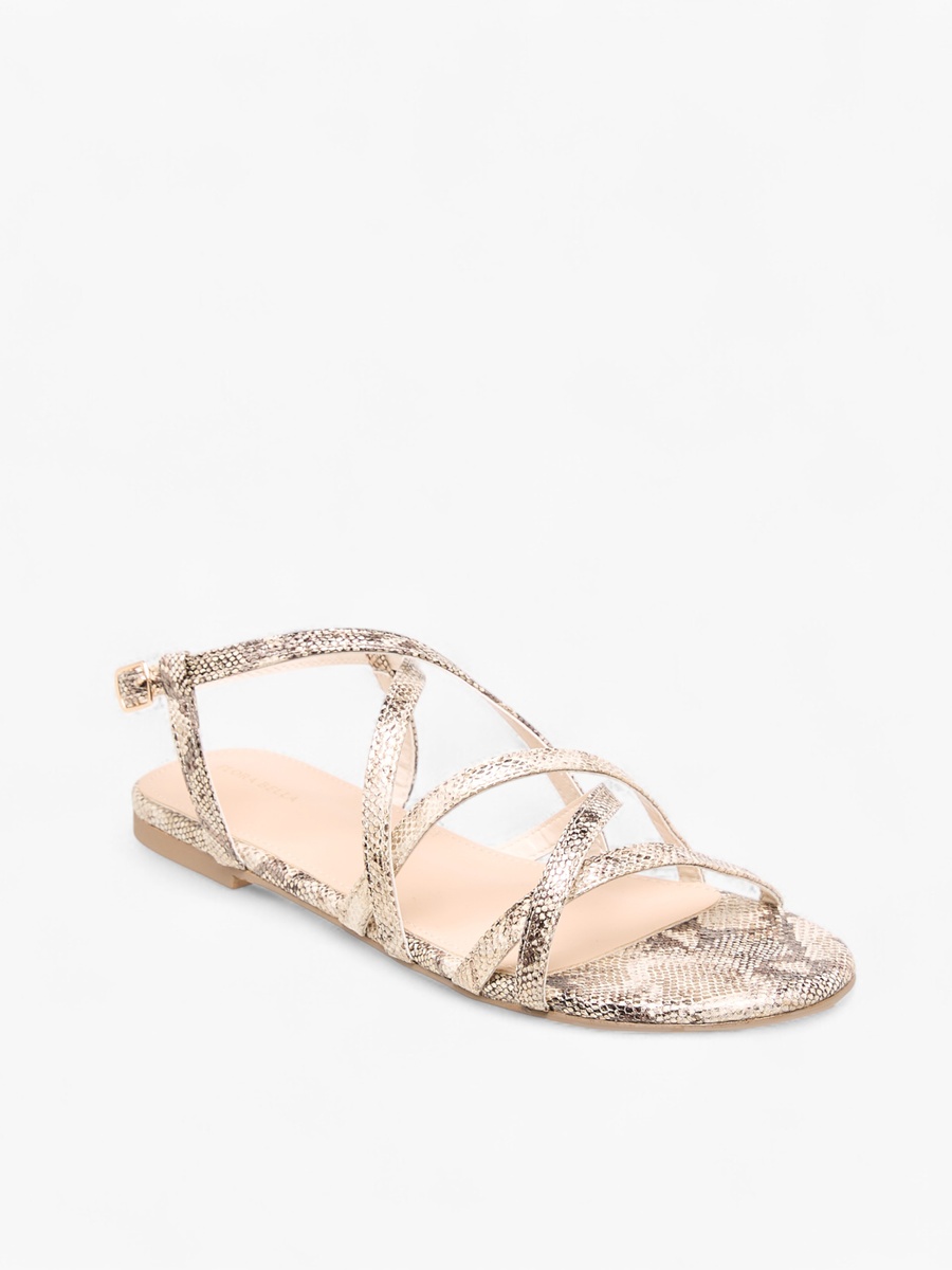 Solid Criss Cross Sandals with Buckle Closure