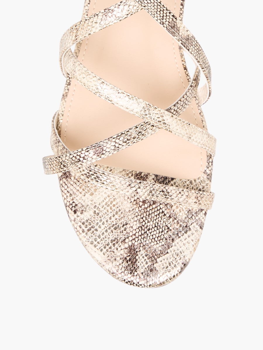 Solid Criss Cross Sandals with Buckle Closure