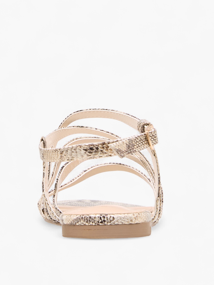 Solid Criss Cross Sandals with Buckle Closure