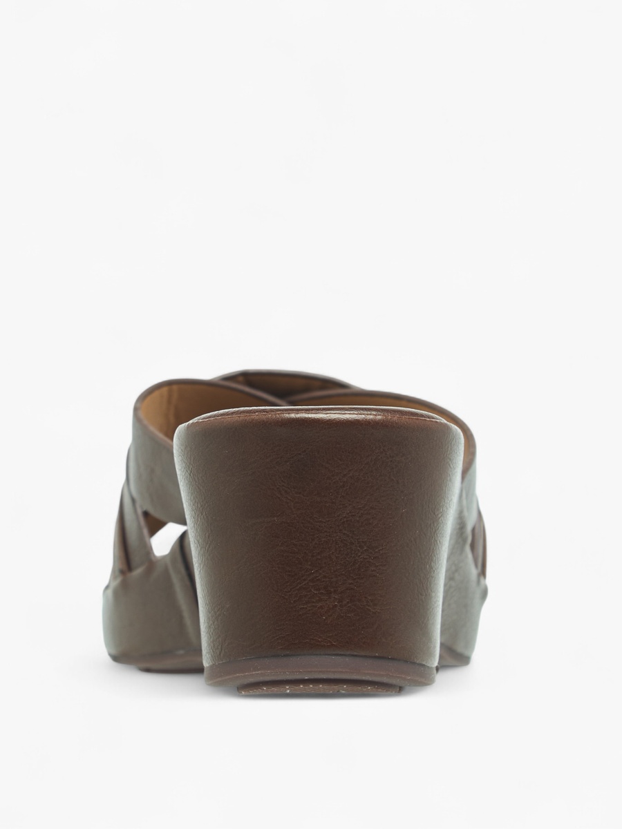 Metal Accent Slip-On Sandals with Wedge Heels
