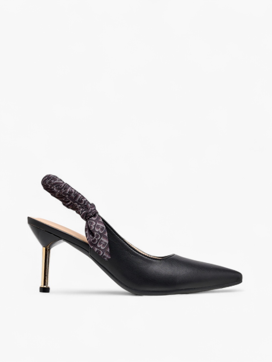 Ruched Detail Slingback Shoes with Stiletto Heels