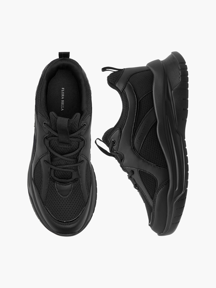 Panelled Sneakers with Lace-Up Closure