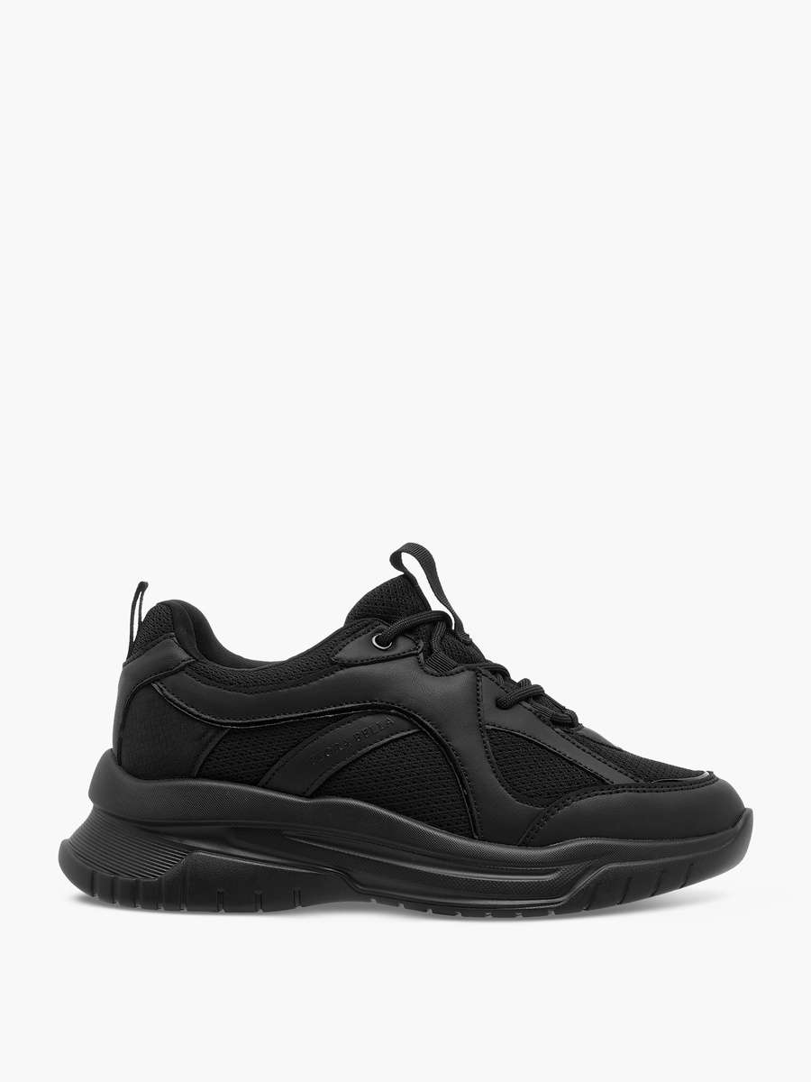 Panelled Sneakers with Lace-Up Closure