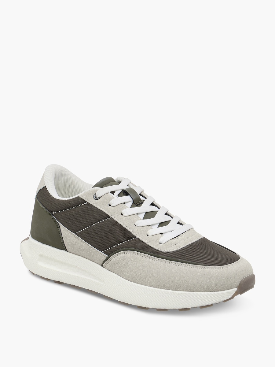 Panelled Sneakers with Lace-Up Closure