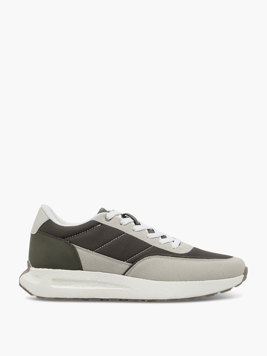 Panelled Sneakers with Lace-Up Closure