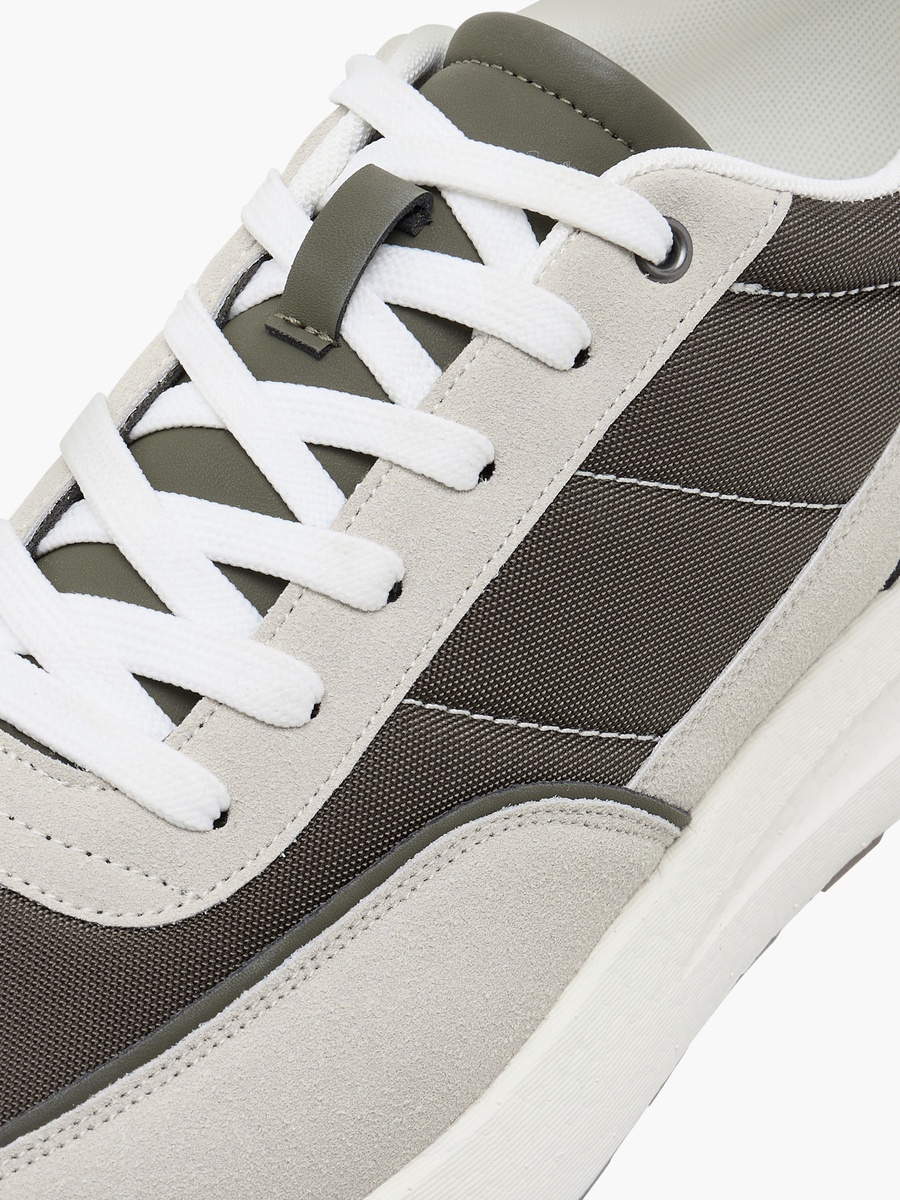 Panelled Sneakers with Lace-Up Closure