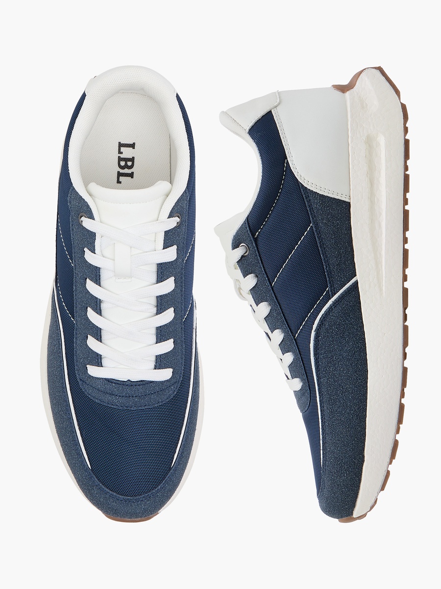 Panelled Sneakers with Lace-Up Closure