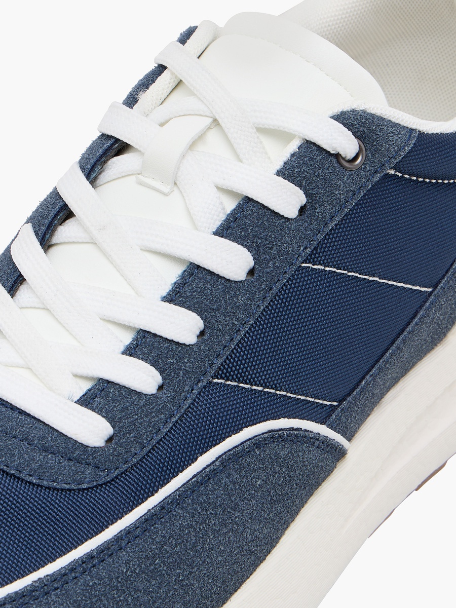 Panelled Sneakers with Lace-Up Closure