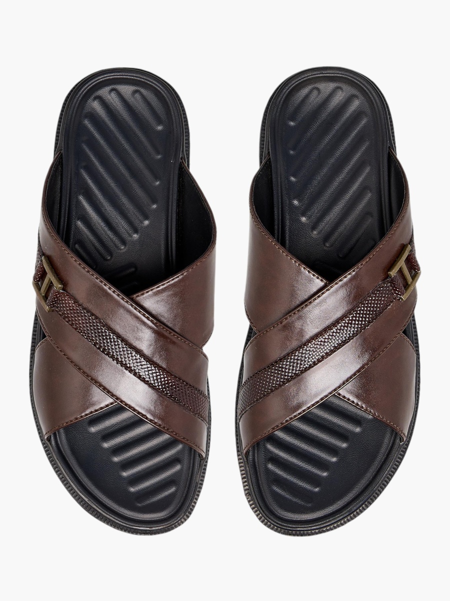 Cross Strap Slip-On Comfort Sandals