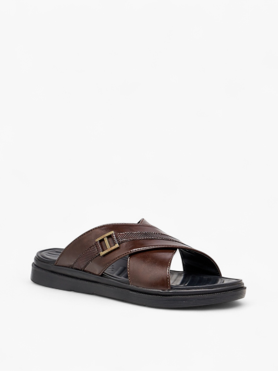 Cross Strap Slip-On Comfort Sandals