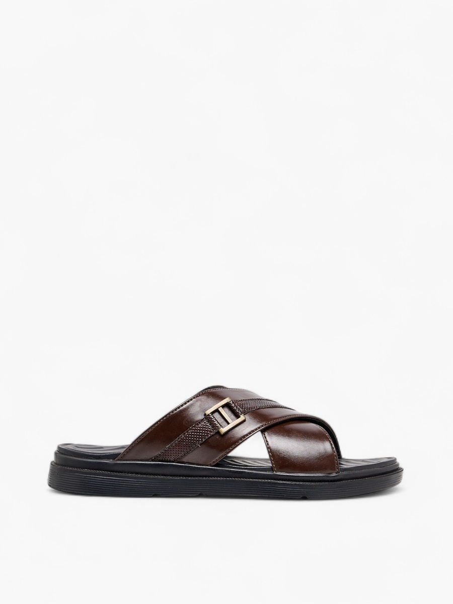 Cross Strap Slip-On Comfort Sandals