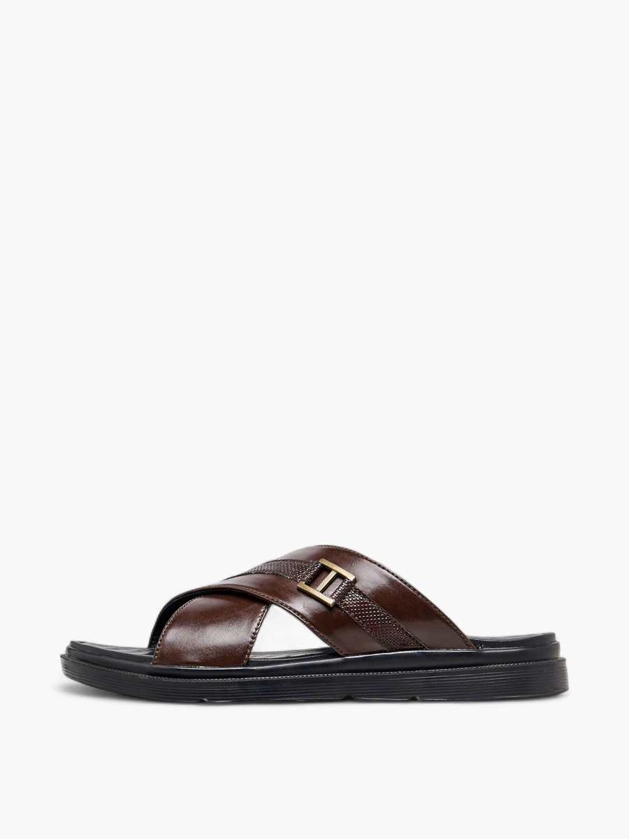 Cross Strap Slip-On Comfort Sandals