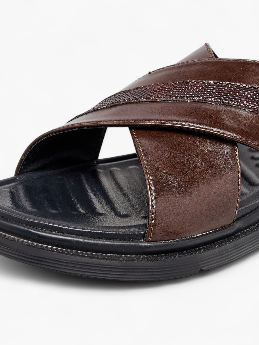 Cross Strap Slip-On Comfort Sandals