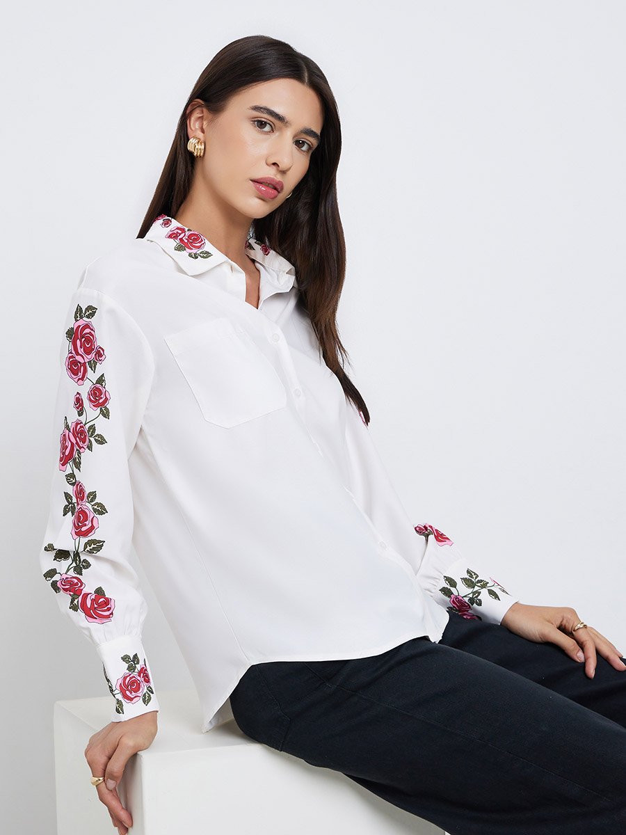 Floral Print Regular Fit Buttoned Shirt