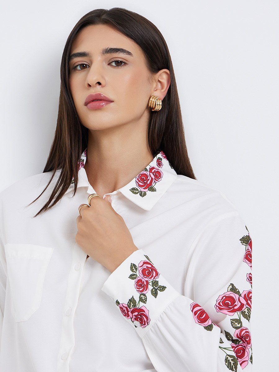 Floral Print Regular Fit Buttoned Shirt